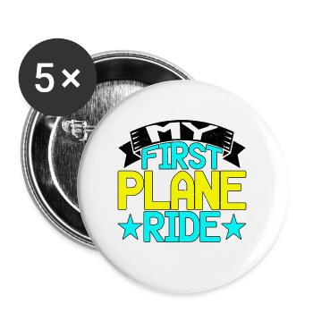 My First Plane Ride 41 - Buttons large 2.2'' (5-pack) - white