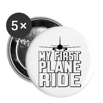 My First Plane Ride 40 - Buttons large 2.2'' (5-pack) - white