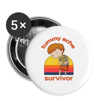 Tummy Ache Survivor Sunset - Buttons large 2.2'' (5-pack) - white