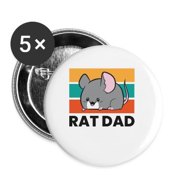 Rat Dad Funny Rat Owner Rat Papa Funny Rats - Buttons large 2.2'' (5-pack) - white
