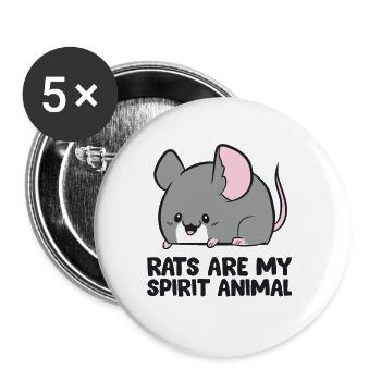 Rats Are My Spirit Animal Cute Rat - Buttons large 2.2'' (5-pack) - white