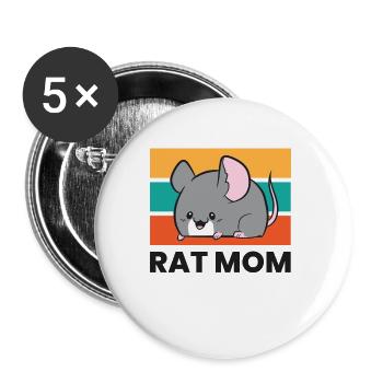 Rat Mom Funny Rat Owner Rat Mama Funny Rats - Buttons large 2.2'' (5-pack) - white