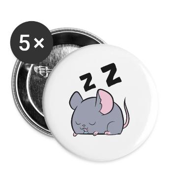 Funny Rat Sleeping Rat Pajamas Cute Rat - Buttons large 2.2'' (5-pack) - white