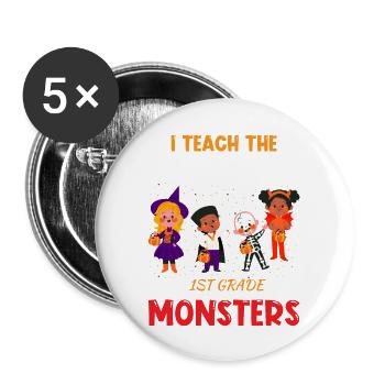 The Cutest Little Monsters - Buttons large 2.2'' (5-pack) - white