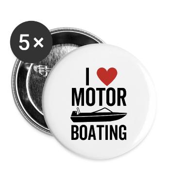 I Love Motor Boating - Buttons large 2.2'' (5-pack) - white