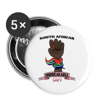 South African Girl Unbreakable I Heritage South - Buttons large 2.2'' (5-pack) - white