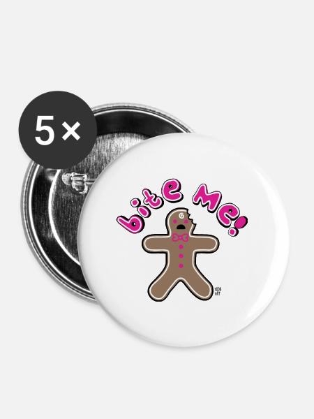BITE ME GMAN - Buttons large 2.2'' (5-pack) - white