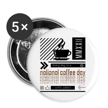 national coffee day 3c - Buttons large 2.2'' (5-pack) - white