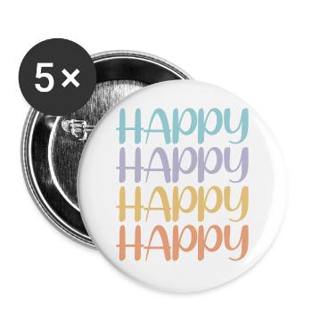 HAPPY - Buttons large 2.2'' (5-pack) - white