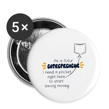 Future entrepreneur - Buttons large 2.2'' (5-pack) - white