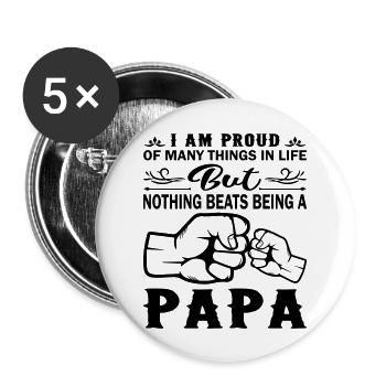 Proud A Papa - Buttons large 2.2'' (5-pack) - white