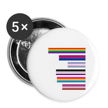 Love is Pride LGBT Bisexual Trans - Buttons large 2.2'' (5-pack) - white