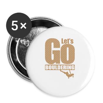 Let's go Bouldering Hobby Climbing Endurance - Buttons large 2.2'' (5-pack) - white