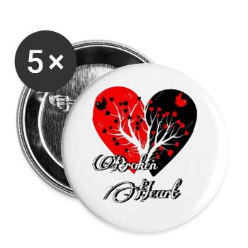 Broken heart - Buttons large 2.2'' (5-pack) - white