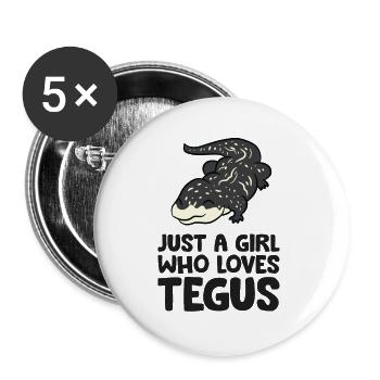 Argentine Tegu Lizard Just a Girl Who Loves Tegus - Buttons large 2.2'' (5-pack) - white