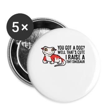 Crested Gecko Owner Crested Gecko Pet Crested - Buttons large 2.2'' (5-pack) - white