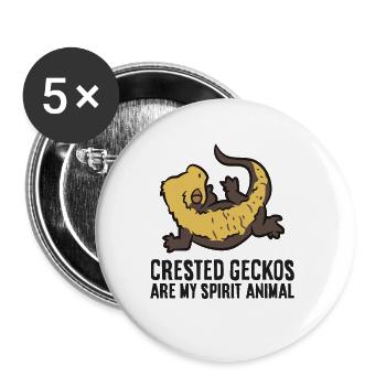 Crested Geckos Are My Spirit Animal Crested Gecko - Buttons large 2.2'' (5-pack) - white