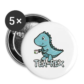 Tea Rex Dinosaur Lover Cartoon Lover Funny Cute Di - Buttons large 2.2'' (5-pack) - white