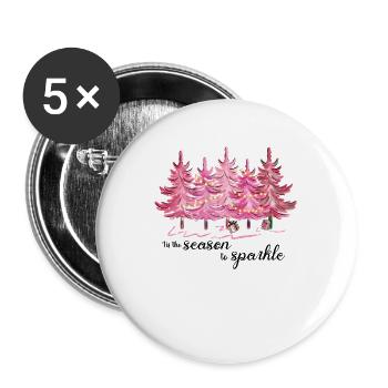 Xmas Christmas The Season to Sparkle Fir Tree - Buttons large 2.2'' (5-pack) - white