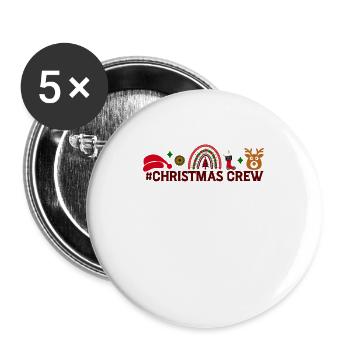 Xmas Christmas Crew Sock Santa Hat Deer - Buttons large 2.2'' (5-pack) - white