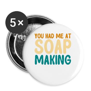 Soap Making Gift Homemade Soap Maker - Buttons large 2.2'' (5-pack) - white