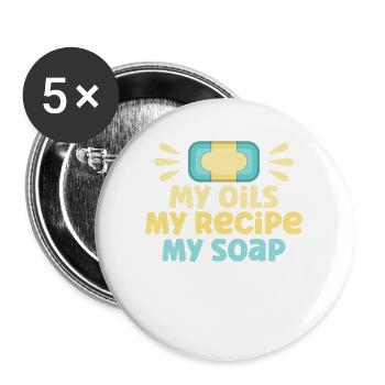 Soap Making Gift Homemade Soap Maker - Buttons large 2.2'' (5-pack) - white