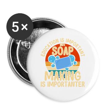Soap Making Gift Homemade Soap Maker - Buttons large 2.2'' (5-pack) - white