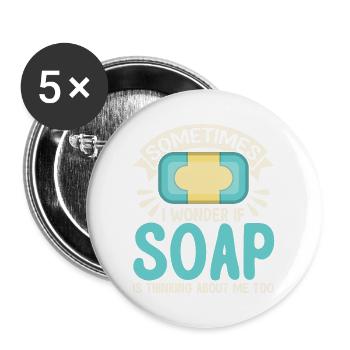 Soap Making Gift Homemade Soap Maker - Buttons large 2.2'' (5-pack) - white