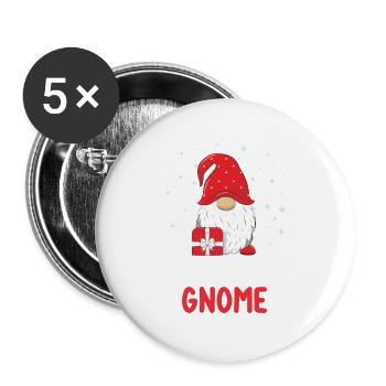 Christmas Cutest Cute Gnome - Buttons large 2.2'' (5-pack) - white