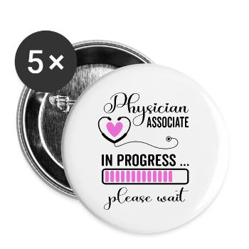 Physician Associate In Progress Please Wait - Char - Buttons large 2.2'' (5-pack) - white