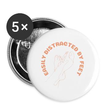 feet funny sayings - Buttons large 2.2'' (5-pack) - white