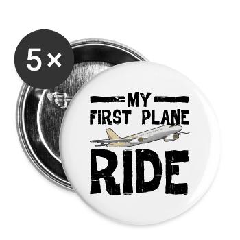 My First Plane Ride 46 - Buttons large 2.2'' (5-pack) - white