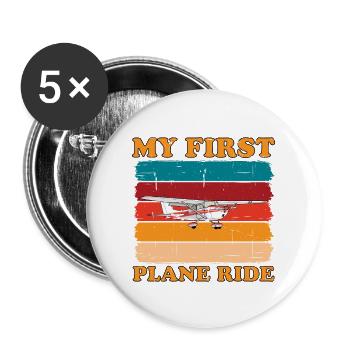 My First Plane Ride 47 - Buttons large 2.2'' (5-pack) - white