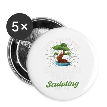 Bonsai Tree Owner Gift Bonsai Tree Gardening - Buttons large 2.2'' (5-pack) - white