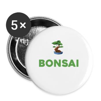 Bonsai Tree Owner Gift Bonsai Tree Gardening - Buttons large 2.2'' (5-pack) - white
