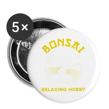 Bonsai Tree Owner Gift Bonsai Tree Gardening - Buttons large 2.2'' (5-pack) - white