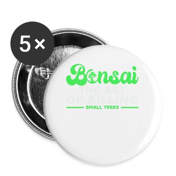 Bonsai Tree Owner Gift Bonsai Tree Gardening - Buttons large 2.2'' (5-pack) - white