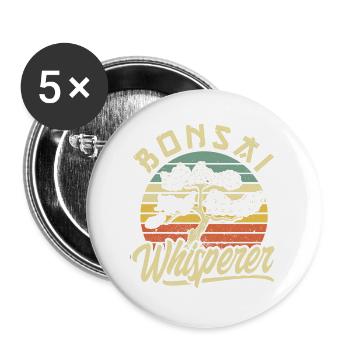 Bonsai Tree Owner Gift Bonsai Tree Gardening - Buttons large 2.2'' (5-pack) - white