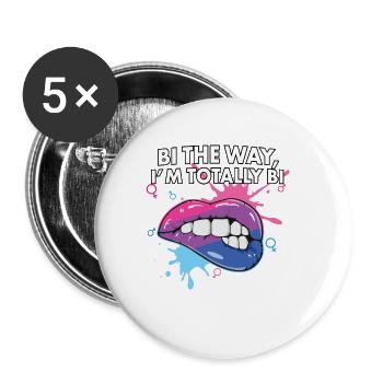 Bi the Way I'm Totally Bi Bisexual Pride Bisexuali - Buttons large 2.2'' (5-pack) - white