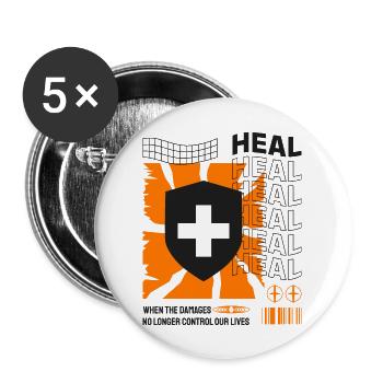 Heal - Buttons large 2.2'' (5-pack) - white