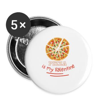 Valentine's Day And Pizza - Buttons large 2.2'' (5-pack) - white