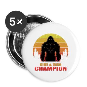 Undefeated Hide and Seek World Champion - Buttons large 2.2'' (5-pack) - white