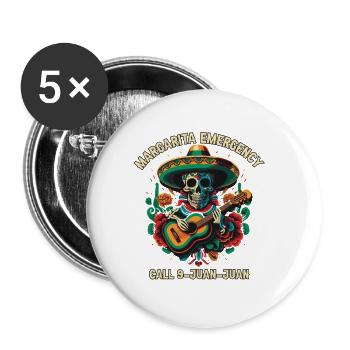 Margarita Emergency Call 9 Juan Juan Margarita Dri - Buttons large 2.2'' (5-pack) - white