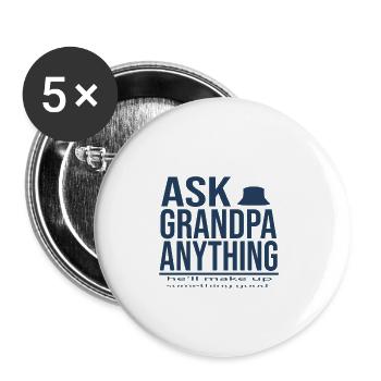 Ask Grandpa Anything Grandad For Grandpa - Buttons large 2.2'' (5-pack) - white