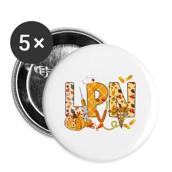 Stethoscope LPN Fall Yall Autumn Thanksgiving - Buttons large 2.2'' (5-pack) - white
