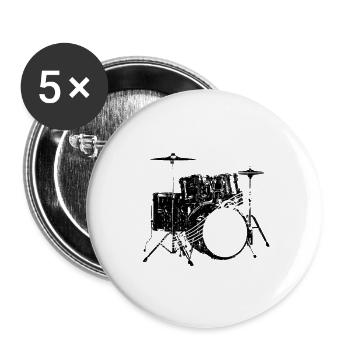 Drum Kit Drummer Band Musical Instrument - Buttons large 2.2'' (5-pack) - white