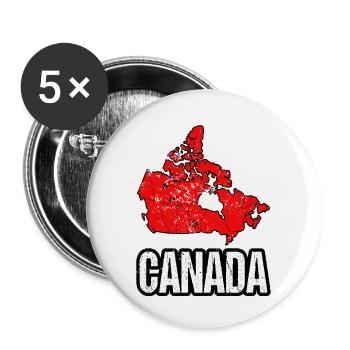 Canada Vintage Map - Buttons large 2.2'' (5-pack) - white