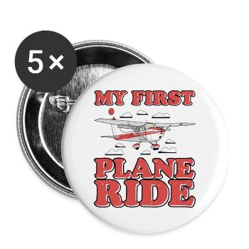 My First Plane Ride 50 - Buttons large 2.2'' (5-pack) - white