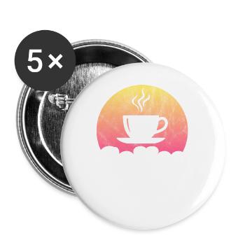 Coffee and Koi Fish boy - Buttons large 2.2'' (5-pack) - white
