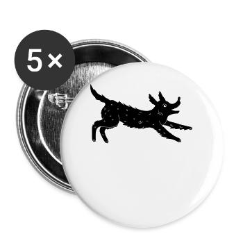Black Dog blue - Buttons large 2.2'' (5-pack) - white
